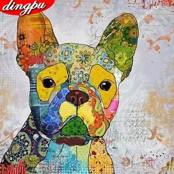 Алмазная картина с животными, милая собака, украшение для дома, Алмазная вышивка, мозаика 30x30CM