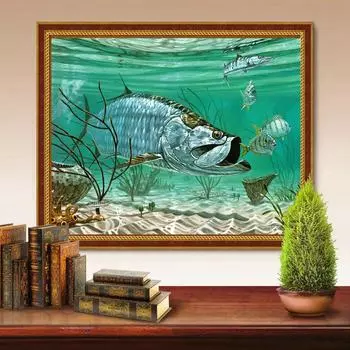 Алмазная картина с животными, рыбами, Алмазная мозаика, вышивка крестиком 20X30CM