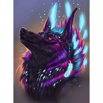 Алмазная картина с животными, вышивка крестом, сделай сам, ручная работа, взаимодействие родителей и детей, ручная роспись, цветной волк, алмазная вышивка, украшение для дома, наклейка Full Round 20X30CM