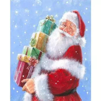 Алмазная картина Санта-Клаус и подарок DIY 5D Вышивка крестиком Полный квадратный/круглый алмазная мозаика Пейзажное украшение Full Round 20X30CM
