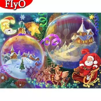 Алмазная картина Санта-Клаус комплект полная дрель квадратная алмазная вышивка зимняя мозаика олень ремесленные рождественские украшения Full Round (20X30CM)