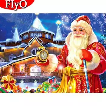 Алмазная картина Санта-Клаус комплект Рождественский подарок Алмазная вышивка дом мозаика мультфильм ремесленный декор для дома Full Round (20X30CM)