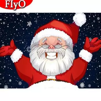 Алмазная картина Санта-Клаус, полная квадратная ручная работа, распродажа, Алмазная вышивка, мультяшная картина со стразами, Рождественский подарок Full Round (20X30CM)
