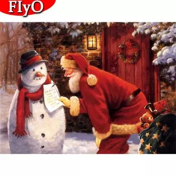 Алмазная картина Санта-Клаус, полный квадратный комплект для рукоделия, распродажа, 5D алмазная вышивка, зимнее художественное стразы, Рождественское украшение Full Round (20X30CM)