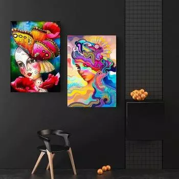 Алмазная картина «сделай сам», полная круглая мультяшная абстрактная девушка, Алмазная мозаика, фигурка, вышивка крестиком, Алмазная вышивка, распродажа, Rhin Full Round 20x30CM