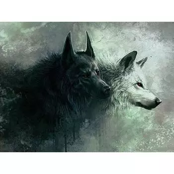 Алмазная картина «Сделай сам» вышивка крестиком «Мультфильмы животные волки» Алмазная вышивка Рукоделие Горный хрусталь 20X30CM