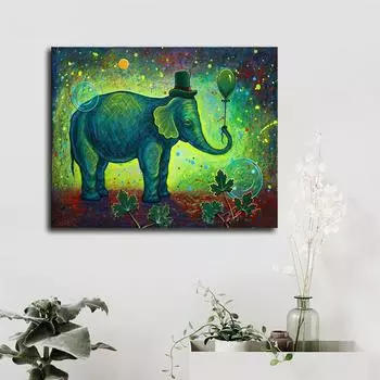 Алмазная картина Слоновый лес Стразы Вышивка крестиком Мозаика Алмазная вышивка Украшение дома 20X30CM