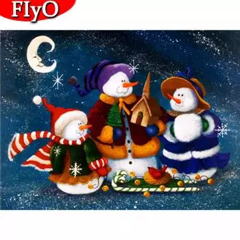 Алмазная картина Снеговик полный укроп 5D DIY ремесленная распродажа Алмазная вышивка пейзаж горный хрусталь комплект Рождественский подарок Full Round (20X30CM)