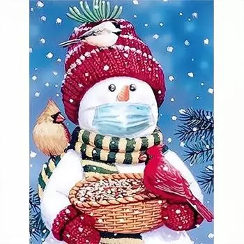 Алмазная картина Снеговик Вышивка крестом Ручная работа 5D Алмазная мозаика Распродажа Рождественский подарок 30x40 см/12x16 дюймов 30x40cm NO Frame