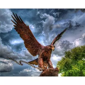 Алмазная картина Статуя орла Полная алмазная вышивка Алмазная картина Полная площадь 20X30CM