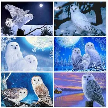 Алмазная картина, стразы с животными, 5D DIY, Алмазная вышивка, вышивка крестом, Сова, мозаика, распродажа, декор для дома Full Round 20X30CM красный