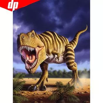 Алмазная картина Тираннозавр Рекс Мозаика со стразами Алмазная вышивка Крестом 20X30CM
