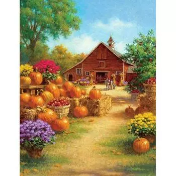 Алмазная картина Тыква Кабина Наборы для вышивки крестом Алмазная мозаика Кристалл Алмазная вышивка 20X30CM
