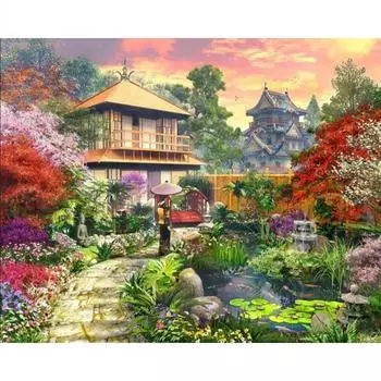 Алмазная картина Улица Полный круглый дрель Алмазная вышивка Сад Пейзаж Вышивка крестом Мозаика Домашний декор Full Round 20x30CM