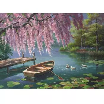 Алмазная картина Водяная лилия Пейзаж Алмазная вышивка Алмазная мозаика Вышивка крестом