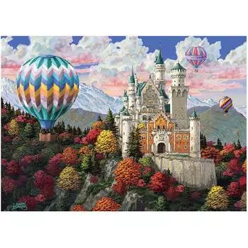 Алмазная картина Воздушный шар Замок Пейзаж Вышивка Крестом Рукоделие Горный хрусталь 20X30CM