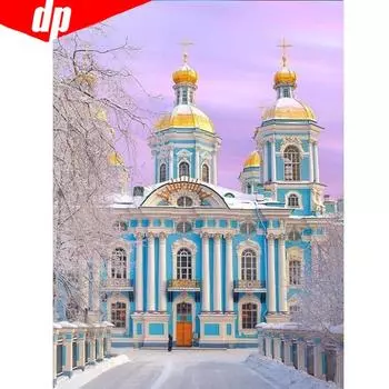 Алмазная картина Вышивка Церковь Алмазная мозаика Вышивка крестиком Стразы 20X30CM