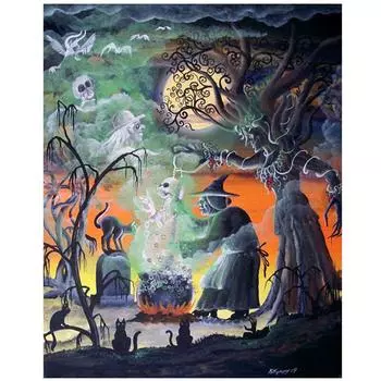 Алмазная картина Вышивка крестом Череп Хэллоуин Ведьма Алмазная вышивка 20X30CM