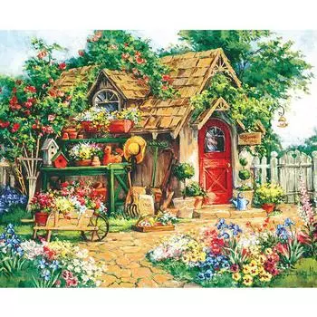 Алмазная картина Вышивка крестом Садовые цветы DIY 5D Алмазная мозаика Вышивка 20X30CM