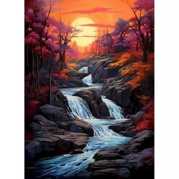 Алмазная картина водопад пейзаж картина из стразов мозаика вышивка крестом ручная работа домашний декор Full Round 20x30CM