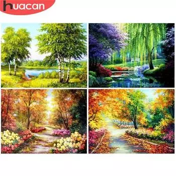 Алмазная картина, вышивка крестиком, дерево, живописная, полная, стразы, вышивка, 5D, мозаика, настенный декор 30*20 cm
