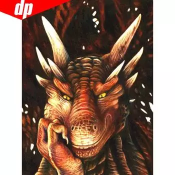 Алмазная картина, вышивка крестиком, дракон, полная круглая Алмазная мозаика, алмазная вышивка с животными 20X30