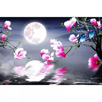 Алмазная картина, вышивка крестиком, картина со стразами, лунная ночь, сделай сам, алмазная вышивка, домашний декор 20X30CM