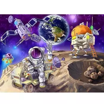 Алмазная картина, вышивка крестиком, космический пейзаж, космический космонавт, Алмазная вышивка, полная мозаика со стразами, рукоделие S263 Full Round 30x45CM