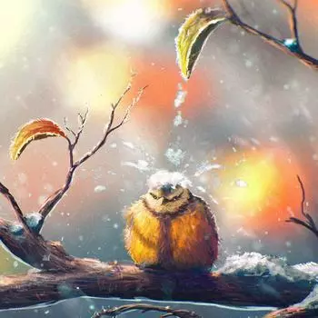 Алмазная картина, вышивка крестиком, милые птицы в снегу, Алмазная мозаика, вышивка животных 30x30CM