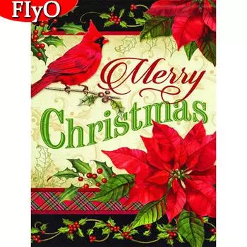 Алмазная картина, вышивка крестиком, Рождественская птица, полная квадратная Алмазная вышивка, мозаика с попугаем, животное, ремесленный домашний декор Full Round (20X30CM)