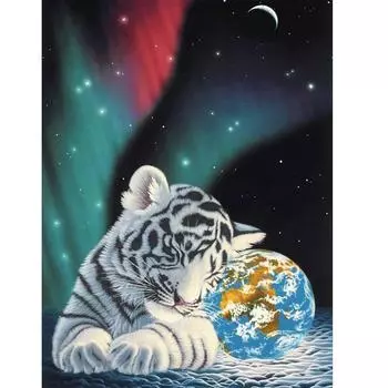 Алмазная картина, вышивка крестиком, животное, планета тигра, 5D вышивка, кристалл, горный хрусталь, мозаика, картина, бриллианты 20X30CM
