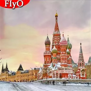 Алмазная картина, вышивка крестом, церковь, полная квадратная круглая дрель, ремесленная Алмазная вышивка, распродажа, зимний пейзаж, подарок ручной работы Full Round 30x30CM