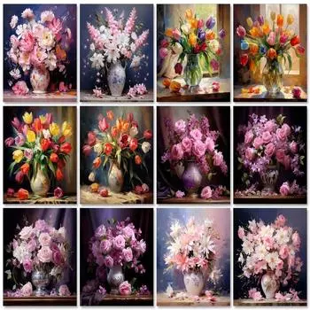 Алмазная картина вышивка крестом Цветочная картина Стразы Мозаика Картины Искусство Цвет Украшение дома Full Round 20x30CM