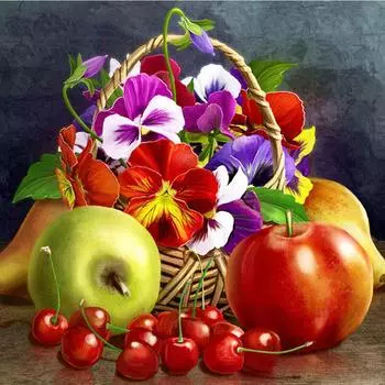 Алмазная картина, вышивка крестом, фрукты, цветы, Алмазная вышивка, 5D картинки, стразы, Алмазная мозаика 30X30CM