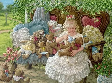 Алмазная картина, вышивка крестом, «Маленькая девочка и плюшевый мишка», вышивка, рукоделие, стразы 20X30CM