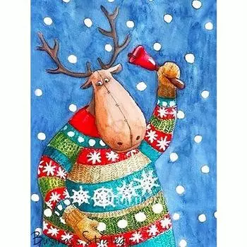 Алмазная картина, вышивка крестом, олень, картина со стразами, вышивка животных, рукоделие, Рождественский декор 30x40 см/12x16 дюймов 30x40cm NO Frame