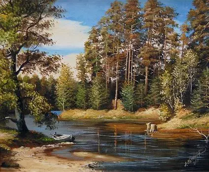 Алмазная картина, вышивка крестом, пейзаж, лес, проточная вода, Алмазная вышивка, полная круглая наклейка на стену 20X30CM