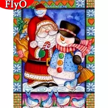 Алмазная картина, вышивка крестом, Снеговик, 5D DIY, Алмазная вышивка, Санта-Клаус, рождественские украшения, настенное искусство Full Round (20X30CM)