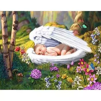 Алмазная картина, вышивка крестом, спящий ребенок, мозаика, алмазная картина, полная алмазная вышивка 20X30CM