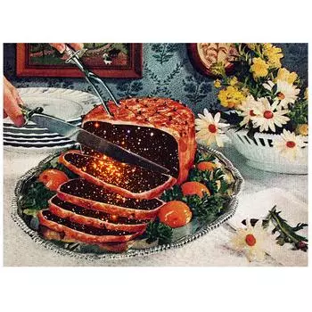 Алмазная картина, вышивка крестом, стейк, полная круглая Алмазная вышивка, рукоделие, горный хрусталь 20X30CM