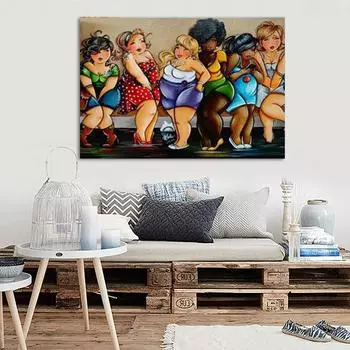 Алмазная картина, вышивка крестом, стразы, толстая леди, Алмазная вышивка, домашний декор из мозаики 20X30CM