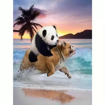 Алмазная картина, вышивка, панда, животное, вышивка крестом, Алмазная мозаика с собакой, подарок ручной работы, 30x40 см/12x16 дюймов 30x40cm NO Frame