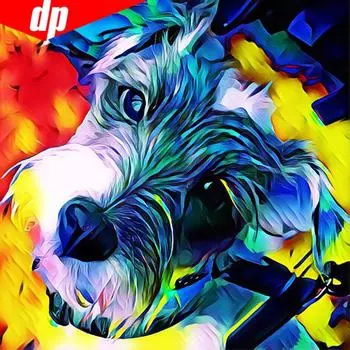 Алмазная картина, вышивка, полный дисплей, животное, полный круглый 5D, вышивка крестом, красочные стразы для собак 20x20CM