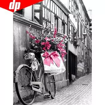 Алмазная картина, вышивка, розовая улица, Алмазная мозаика, вышивка крестиком, стразы 20X30CM