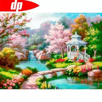 Алмазная картина, вышивка, живописные круглые камни, природа, алмазное искусство, картины из страз 20X30CM