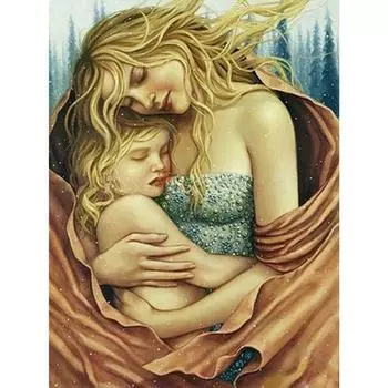 Алмазная картина Женщина держит ребенка Алмазная картина Вышивка 20X30CM