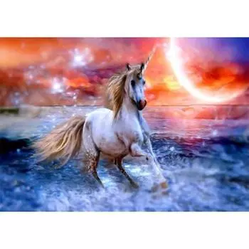 Алмазная картина животное бегущая лошадь вышивка крестиком круговой горный хрусталь украшение дома 20X30CM