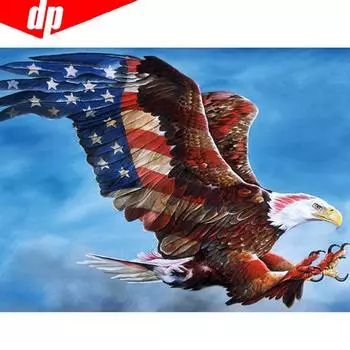 Алмазная картина животное Орел американский флаг горный хрусталь мозаика Алмазная вышивка 20X30CM