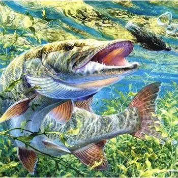 Алмазная картина животное рыба Алмазная вышивка пейзаж картина Алмазная вышивка крестом 30x30CM