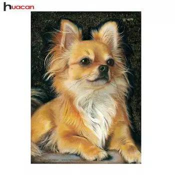 Алмазная картина животное собака полная квадратная Алмазная вышивка крестиком собака Алмазная мозаика 20*30 cm
